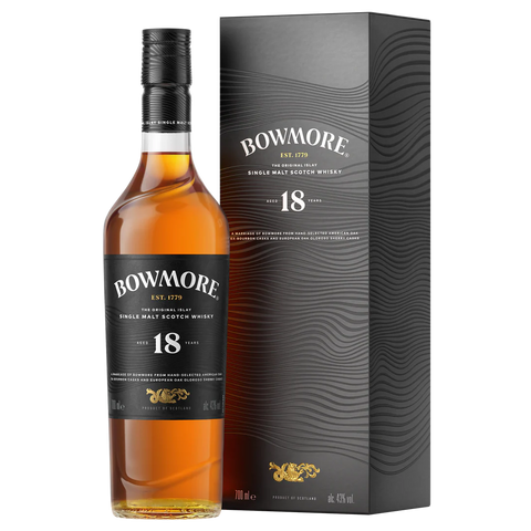 Bowmore 18 Years Islay Scotch Single Malt Whisky, ABV: 43%, 700ml