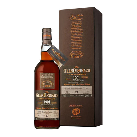 Glendronach 29 Years 1991 Single Cask No. 7708 Highland Scotch Single Malt Whisky, ABV: 52%, 700ml