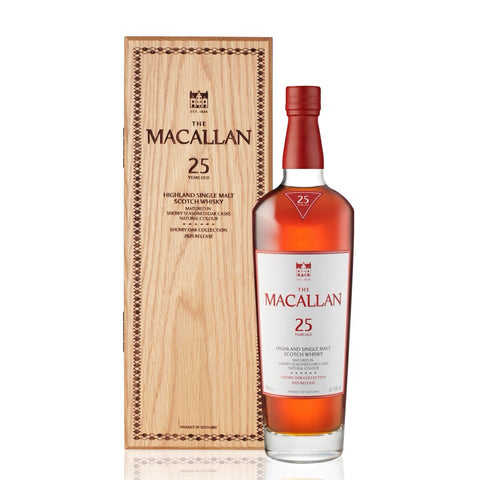 The Macallan 25 Years Sherry Oak Cask 2025 Release Highland Scotch Single Malt  Whisky, ABV: 43%, 700ml