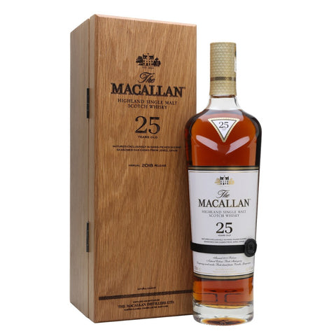 The Macallan 25 Years Sherry oak cask 2018 Release Highland Soctch Single Malt Whisky, ABV: 43%, 700ml