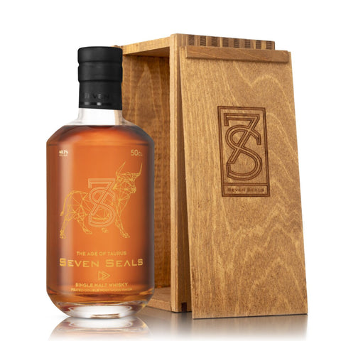 Seven Seals The age of Taurus 3 Years Peated Double Port Wood Finish Swiss Single Malt Whisky, ABV: 49.7%, 500ml