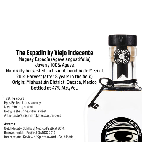 Viejo Inde Cente - The Espadin Mexico Mezcal, ABV: 45%, 750ml