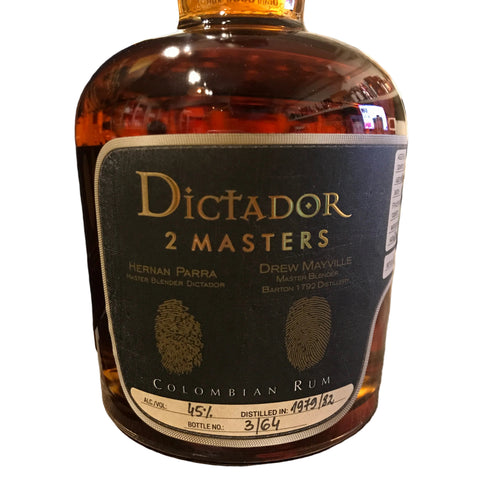 Dictador Rum - Fine And Rare - 2 Masters - Barton 36 Years Straight Rye Cask